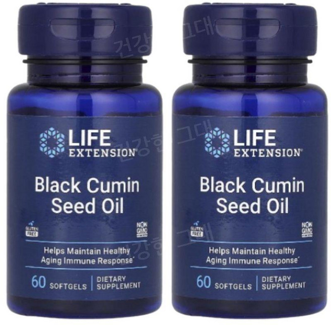 라이프익스텐션 블랙커민시드 오일 60소프트젤 2개 니겔라 Cumin Nigella, 60정