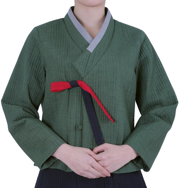 만덕몰 겨울용 여성 실크 누비 투톤 고름 저고리(단일상품) 개량 생활한복 절복 법복