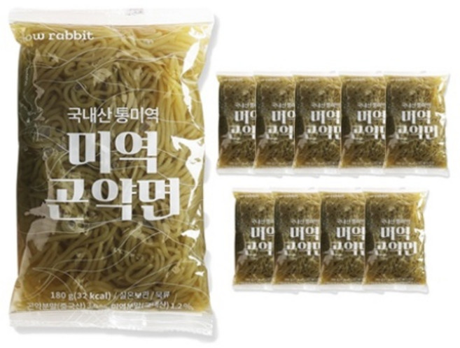 슬로우래빗 미역 곤약면, 180g, 10개