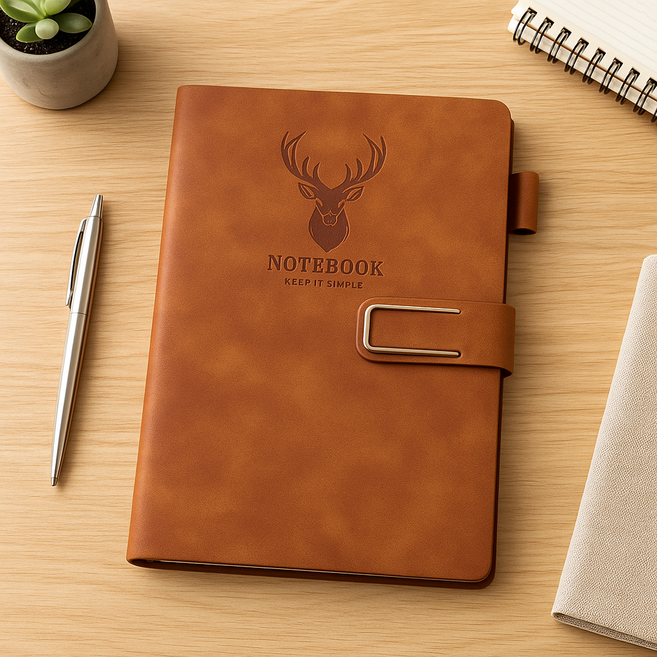 몽모멘트 매일기록 방수 가죽 다이어리, 브라운