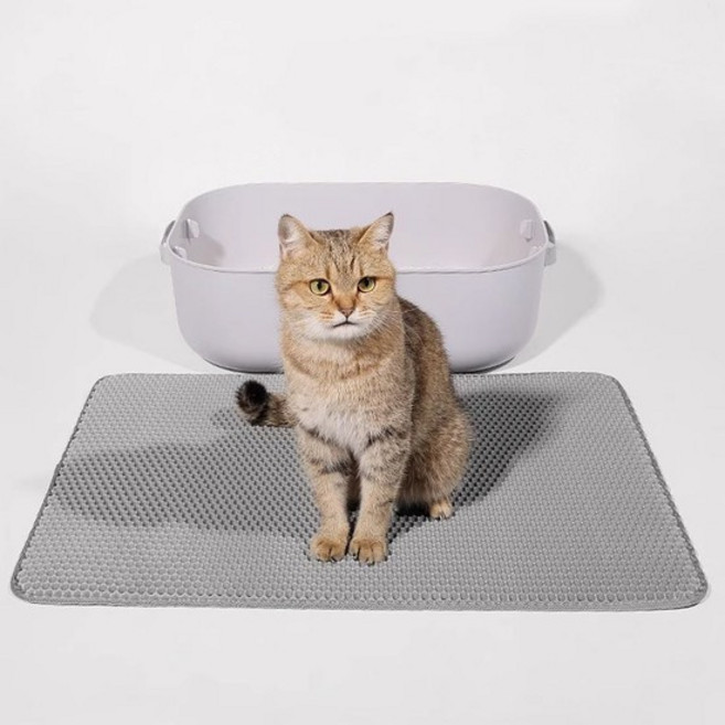 고양이 벌집 모래매트 그레이 40x50cm 화장실매트 고양이용품 고양이배변 고양이화장실
