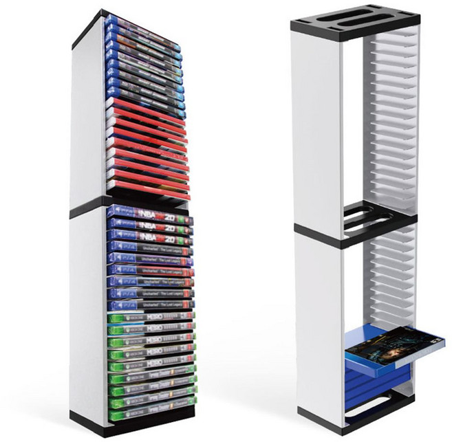 플스 닌텐도 PS5 XBOX 게임팩 보관 수납 정리 케이스, 다기능B블랙(게임팩15개/핸들4개)