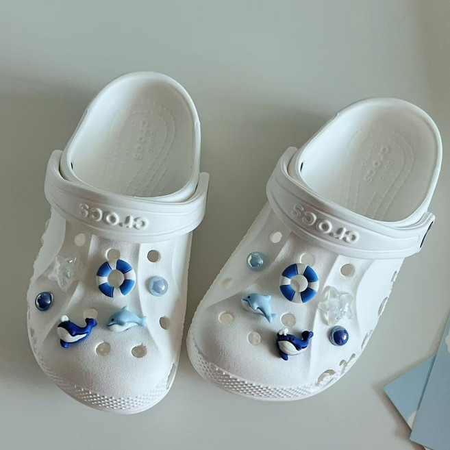 휘앤스타 돌고래가족 12p 파츠 세트 신발 악세사리 실내화 꾸미기