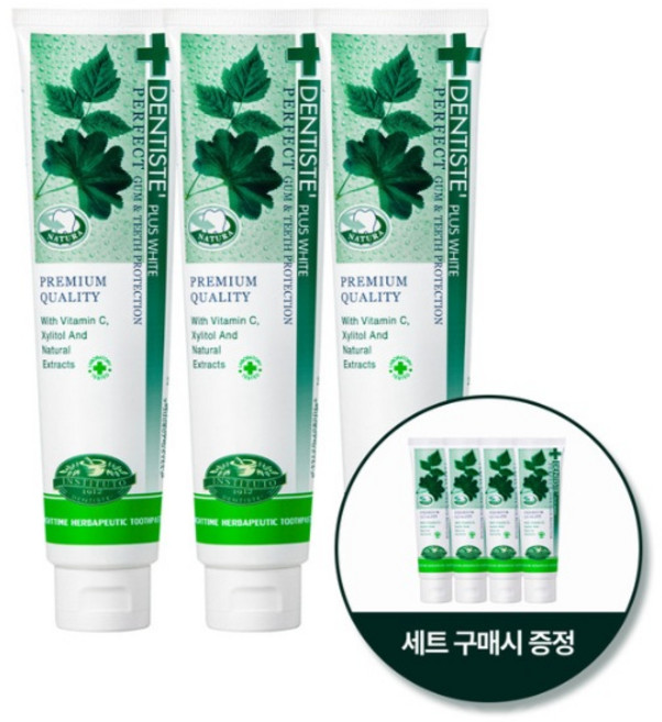 덴티스테 뉴 플러스화이트 치약, 200g, 3개