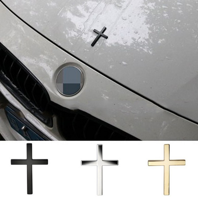 십자가엠블럼 메탈스티커 자동차스티커 데칼스티커 튜닝스티커 차량스티커 차량용스티커 자동차엠블럼 데칼차스티커, 실버, 실버