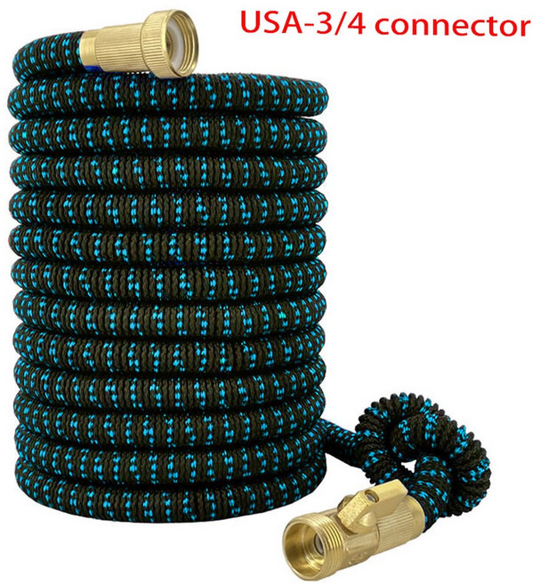 점적호스 관수자재 농업용 정원 급수 청소용 호스 확장형 매직 3/4 커넥터 스프링클러 헤드 장치 꼬임 없음, [01] 3/4'', [01] 100피트, [01] black blue, 1