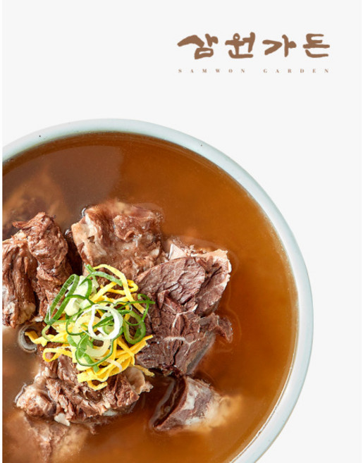 [삼원가든] 뼈없는 갈비탕 3팩, 700g, 1박스
