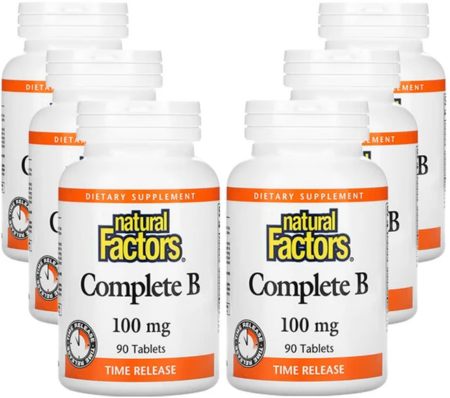네츄럴팩터스 컴플리트 B 100mg 90정, 6개 - 쿠팡