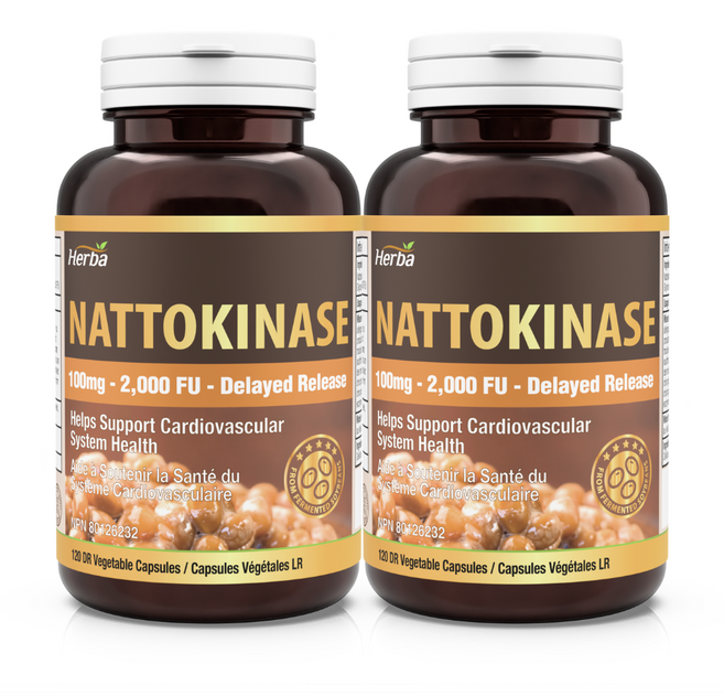 나토키나제 2000FU 120캡슐 나토키나아제 100mg 허바 캐나다, 2개, 120정