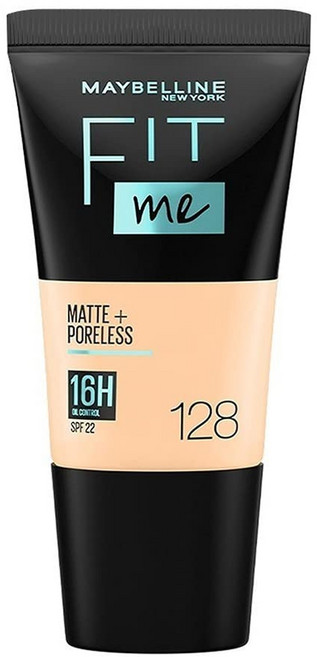 Maybelline New York Liquid Foundation Matte & Poreless Full Coverage Blendable Normal to Oily Skin, 128 Warm Nude, 1개