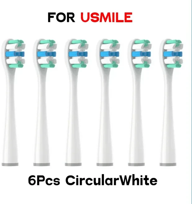 Usmile 브랜드 전동 칫솔의 모든 모델에 적합한 헤드 독립 진공 포장, 01 6pcs White