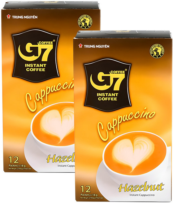 G7 카푸치노 헤이즐넛 커피믹스, 18g, 12개입, 2개