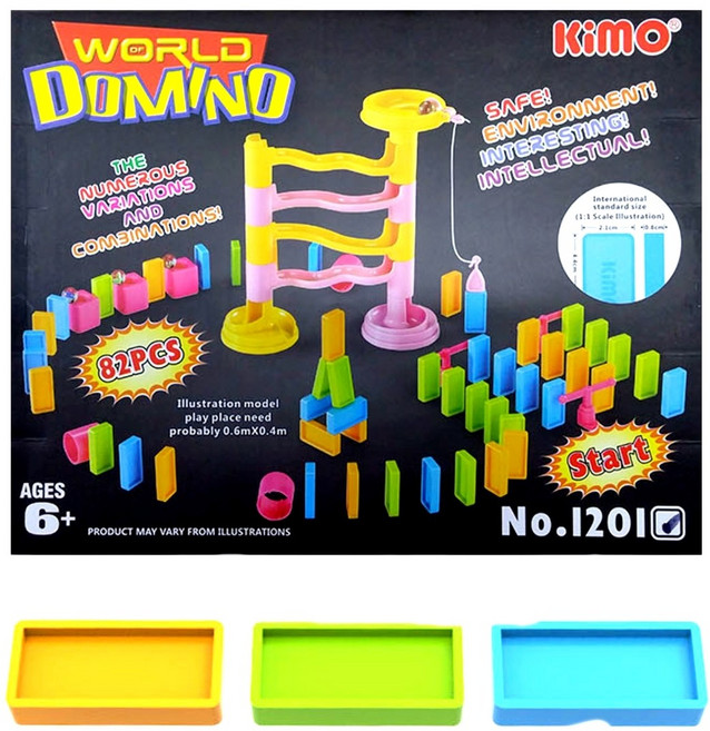 타워형 도미노구슬레일 도미노마블런 구슬미끄럼틀장난감 82피스