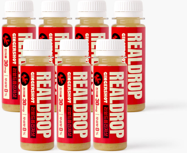 리얼드롭 농축 진저샷 안동 무설탕 생강 사과, 60ml, 7개