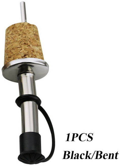 바웨어 1 스틸 코르크 와인 및 스테인레스 오일 디펜서 3 레드 병 나무 주방 가정, 05 1PCS Black-Bent, 1개
