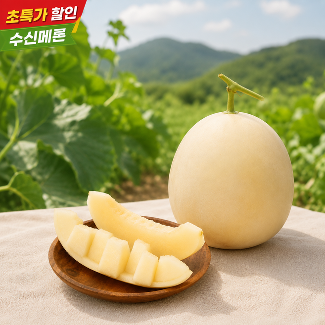 [재구매1위 파격특가] 꿀당도 19brix 수신메론 홈런스타 메론, 1개, 2수(2.6kg 내외)