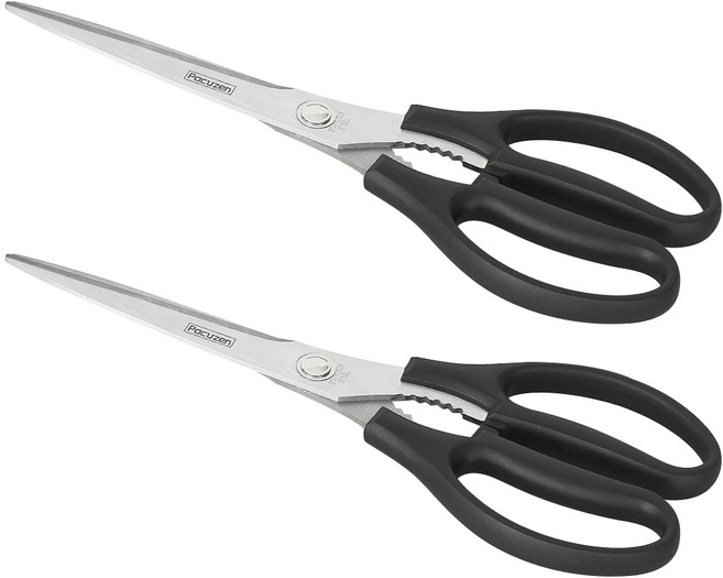 1+1 파쿠젠 다용도 양손 주방가위 업소용 고기가위, 블랙, 1세트