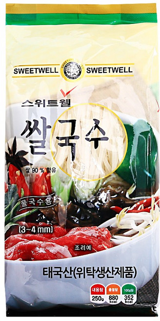 푸드올마켓_ 스위트웰 쌀국수 3~4mm 250g, 1개