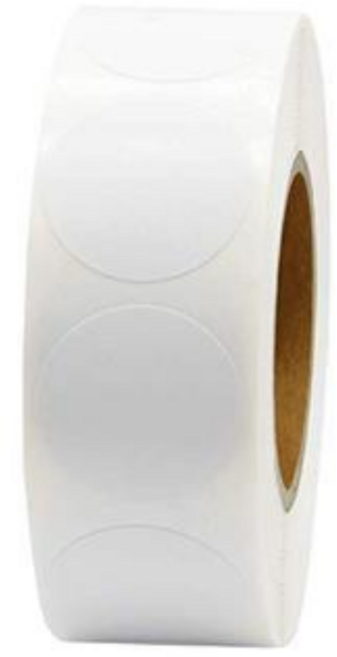 원형 칼라 스티커 8색 2.5cm /1000ps, 1개, 화이트/1000P