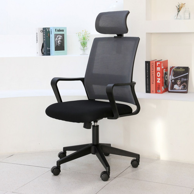 모닝글로리 M301 프리미엄 학생 사무용 넓고 편안한 메쉬 의자, 블랙