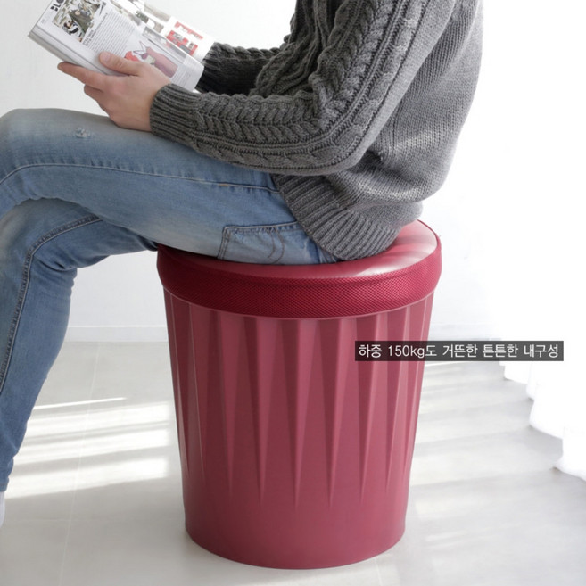 업소용 옷보관 수납의자 식당 포차 고깃집 냄새차단 원형 통 의자, 13. 수납의자 블랙(오렌지쿠션), 1개