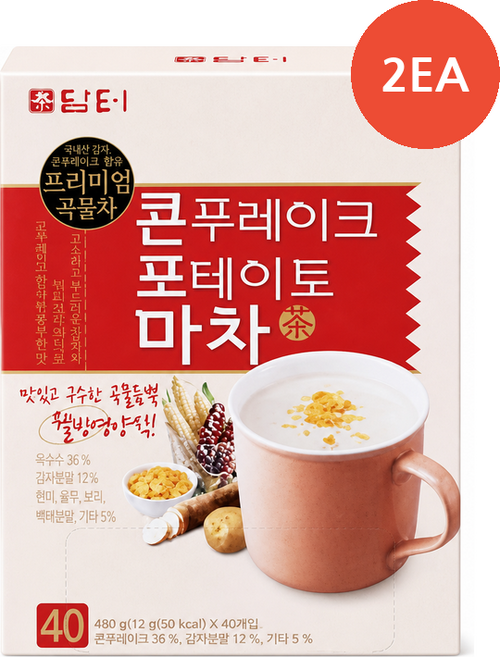 담터 콘푸레이크 포테이토마차 (22G*40입), 22g, 40개입, 2개