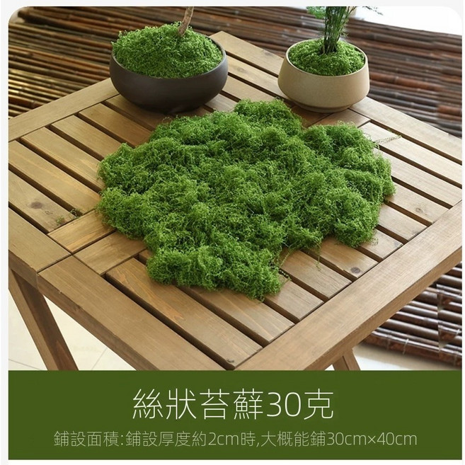 L-one 仿真苔蘚 微景觀裝飾 DIY組盆材料, 1個, 深綠色苔蘚/30克+/-1g