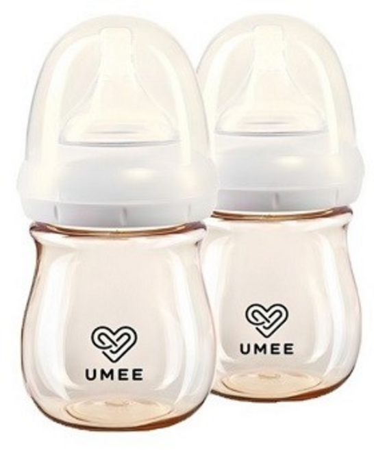 유미 PPSU 노꼭지 젖병 트윈팩, WHITE 흰색, 160ml, 1세트