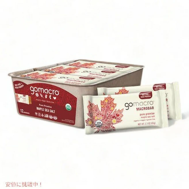 GoMacro Organic Vegan Protein Bars Maple Sea Salt 2.3 Oz 12 Count 고매크로 유기농, 1개, 55g - 쿠팡