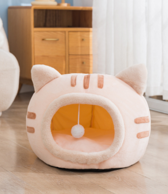 율루아 프리미엄 편안한 고양이 댕냥이 하우스, 1개, 핑크