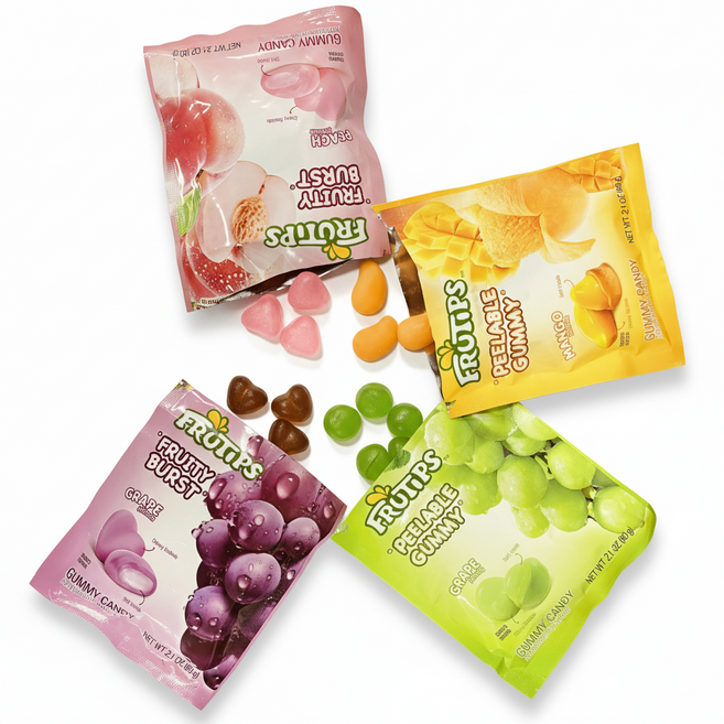 프루팁스 과즙 젤리 세트 망고 복숭아 청포도 포도, 1세트, 240g