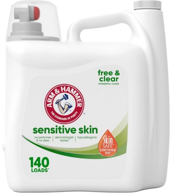 ARM HAMMER 민감성 피부 프리 클리어 액체 세탁 세제 140 적재 Fl oz, Senstive Skin, 140 Fl Oz (Pack of 1), 1개 - 쿠팡