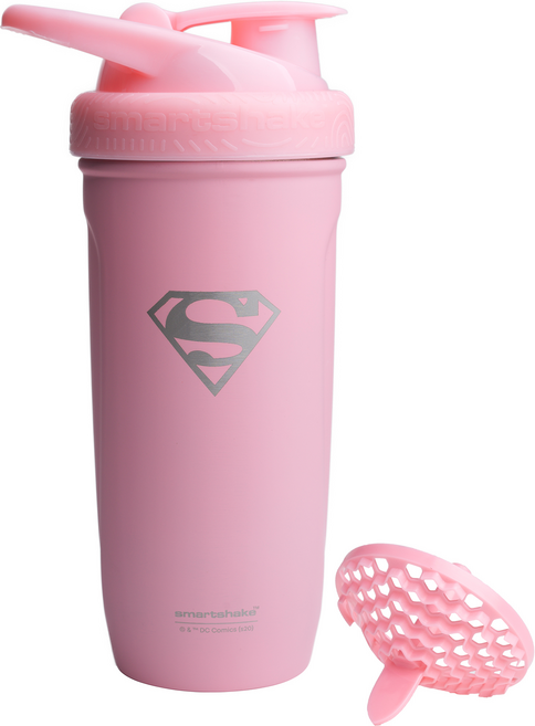스마트쉐이크 DC Reforce 스테인리스 스틸 단백질 셰이커 병 900ml, 1세트, 슈퍼걸