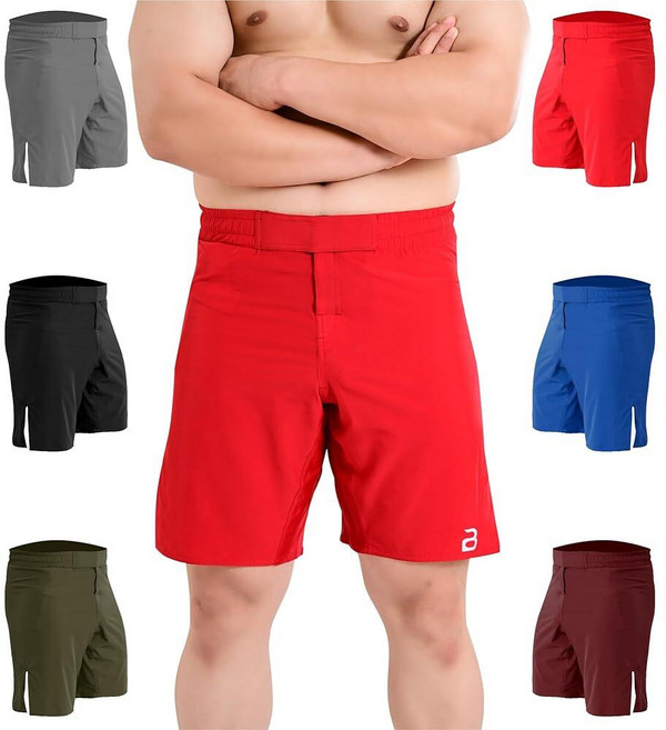2BOLD MMA Shorts 남성용 BJJ 그래플링 주짓수 NO-GI 크로스 트레이닝 무에타이 복싱 MMA 반바지 체육관 반바지 레드 461991
