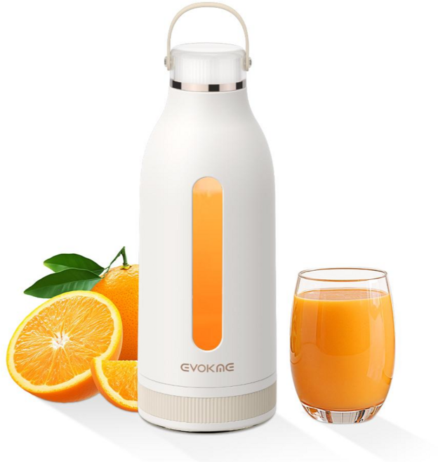 EVOKME 휴대용 착즙컵 쥬스 믹서기 충전 미니 소형 과일 야채 무선, 아이보리, 아이보리