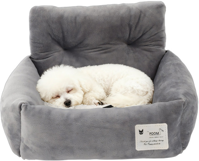 RUNDX 강아지 차량용 카시트 조수석 뒷자석 풀커버, 1개, 그레이