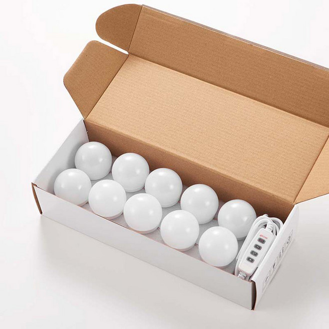 화장대 스틱 화장실용 거울 충전 복도 조명 화장대거울 원형 벨트 레벨 터치 스틸, 10 전구 조명 암흑화, 1개