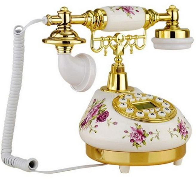 레트로전화기 빈티지 옛날 전화기 엔틱 유선 다이얼 돌리는 발신자 D 블루