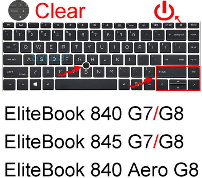 LED전구 HP EliteBook 840 G11 G10 845 G9 X360 1040 G8 640 G7 745 G6 645 6 8 G1a G1q G1i 실리콘 보호 스킨 케이스 키, [14] Clear