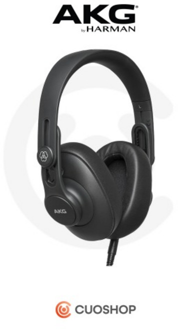 AKG 오버이어 폴더블 스튜디오 헤드폰, 검정색, K361