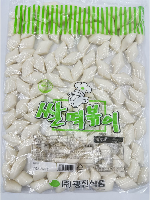 광진식품 생쌀떡볶이 떡볶이떡 쌀떡 굵대떡 굵은떡대 1.5kg, 1개