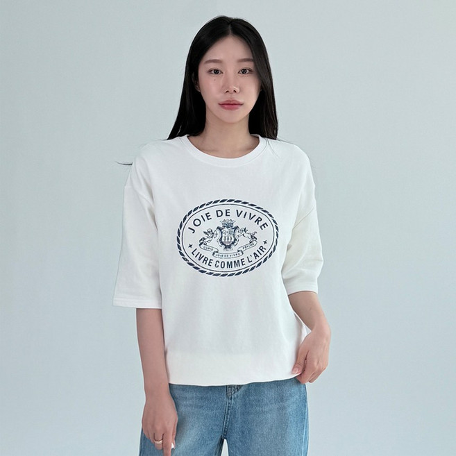 리브레 로프 캐쥬얼 루즈핏 반팔 맨투맨 티셔츠