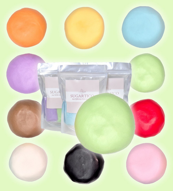 슈가반죽 국내생산 컬러반죽 골라담는 패키지 90g 슈가크래프트 폰던트 파우더 케이크 케익 도우 공예 [원산지:국산], 애플그린