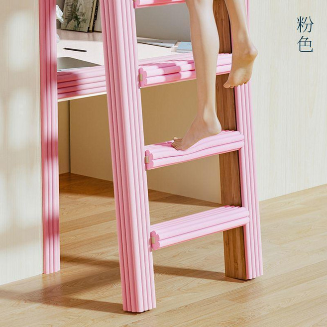 學生樓梯腳踏墊 寢室上鋪防滑墊, 櫻花粉,10米W型 免貼無痕 升級踩屎感, 1個