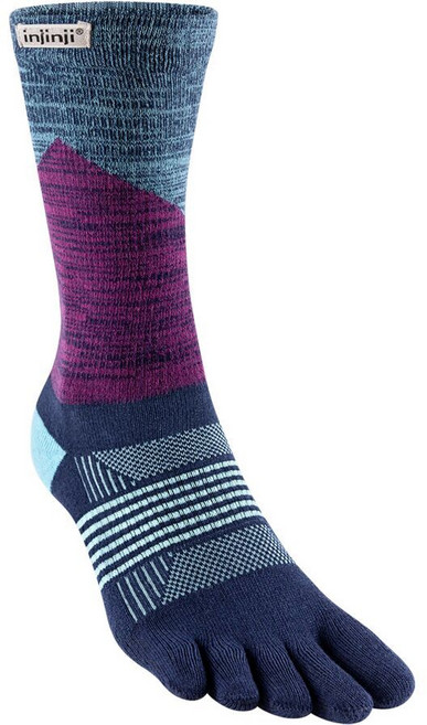 Injinji Trail Midweight Crew CoolMax Sock 여성 스포츠 트레일 러닝 양말 106505, Twilight, M/L