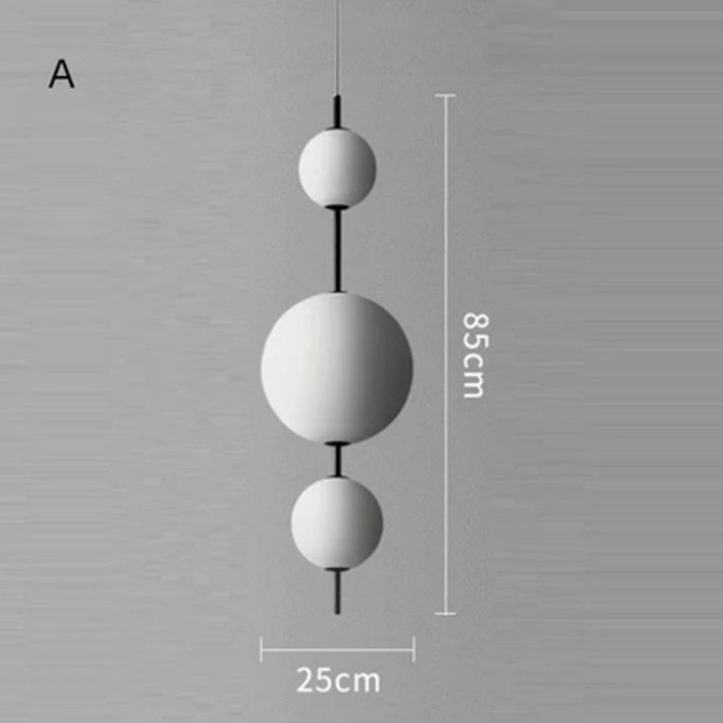이탈리아 유리 공 샹들리에 창조적 인 성격 미니멀리스트 램프 카페 주방 섬 식당 사무실 호텔 바 장식 조, 03 4 Ball H103cm, 02 Neutral light