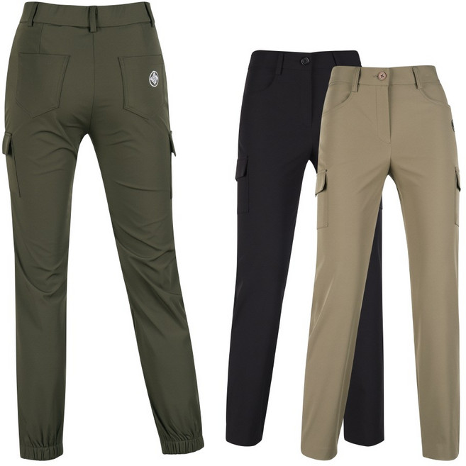 럭스골프 여성 백밴딩 자수 포인트 카고 반조거 팬츠 MW25A262W