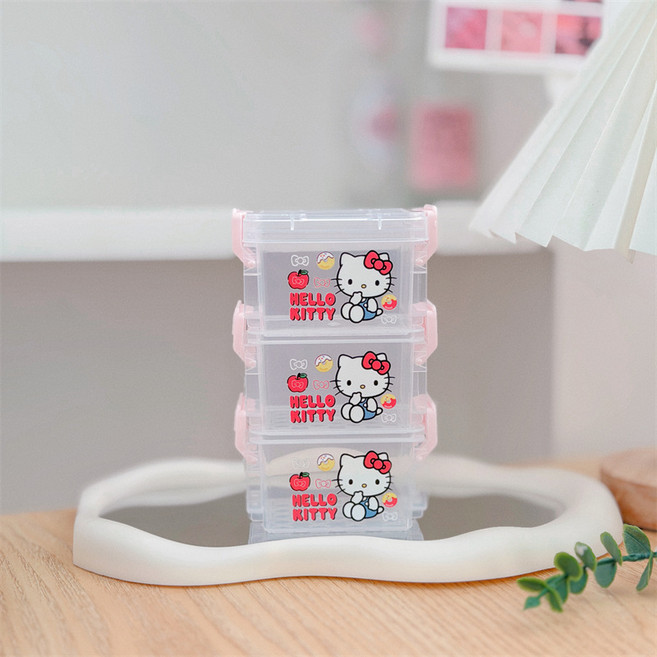 문구보따리 산리오 미니 수납함 악세사리 정리함 3단 미니 정리함, 1_헬로키티, 1개