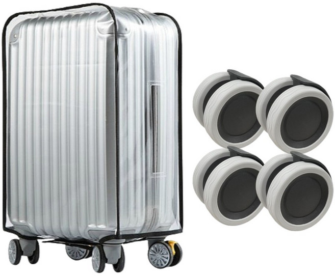 폰박스 투명 캐리어 커버 1p 캐리어 휠커버 8p