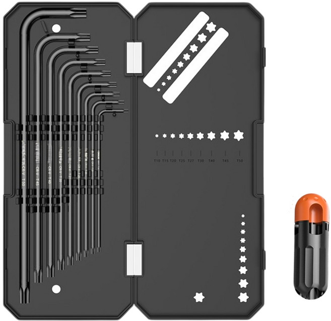 특장형 L형 별모양 렌치 육각 스패너 9피스 세트, 1세트
